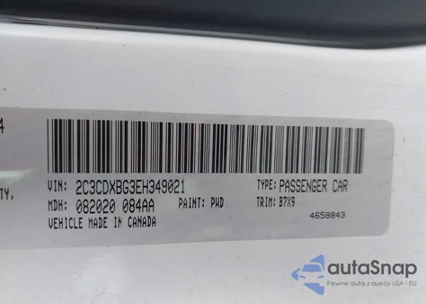 2014 Dodge Charger Se из США, поврежденный, VIN 2C3CDXBG3EH349021